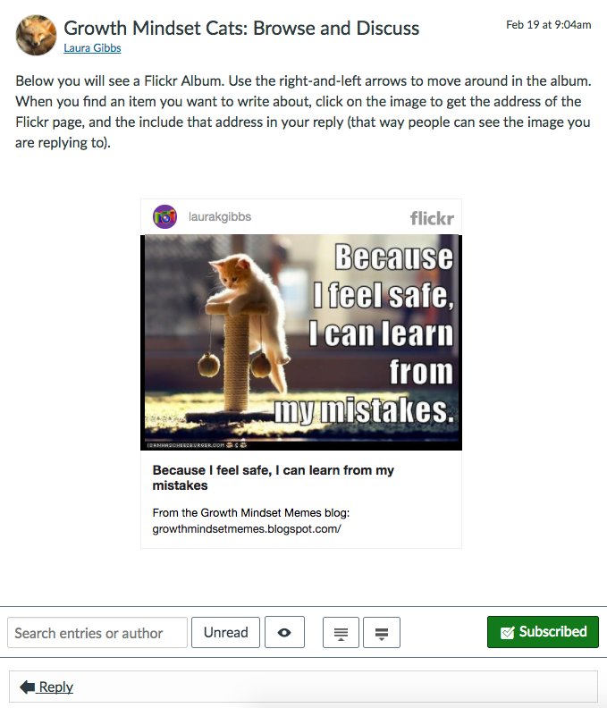 OnlineCrsLady's tweet photo. Flickr Albums in @CanvasLMS https://t.co/PnCaMNiUFA #OUCanvasCommunity pinging @brocansky for Canvas and @cogdog for the coolness of Flickr https://t.co/WrgYQnPI3T