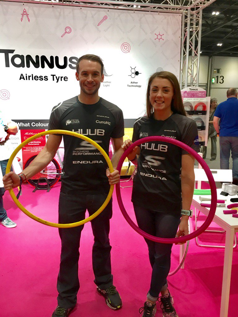 Good to see our trainers (&amp; prof triathletes) <a href="/reece_barclay/">Reece Charles-Barclay</a> <a href="/LucyAnneCharles/">Lucy Charles-Barclay</a> at @TannusEurope <a href="/londonbikeshow/">London Bike Show</a>