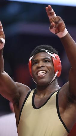 DailySouthtown's tweet photo. Kordell Norfleet of Marian Catholic caps a dream season, finishing with a 43-0 record, state title at 182 pounds.  https://t.co/T7ZMtPhIrl https://t.co/dzhISQLT7K