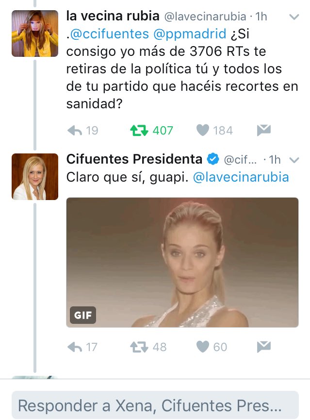 Creo que este tuit se merece difusión para que el PP deje de hacernos rebajitas en Sanidad y en Educación.

#3706RtsyCifuentesseretira
