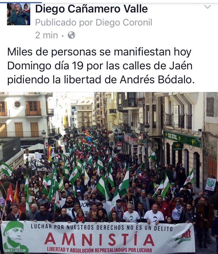 DcaValle's tweet photo. Miles de personas en Jaén piden la libertad de Andres Bódalo https://t.co/FgNRfoluXH
