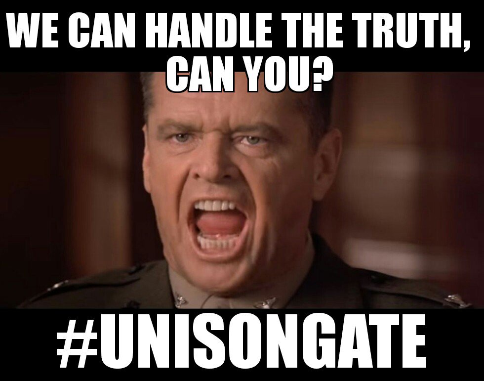 Unisongate2016's tweet photo. https://t.co/aph22eUn9X