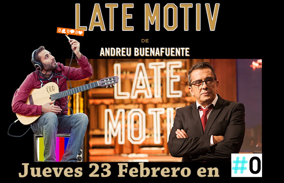 victorlemesd's tweet photo. Este Jueves 23 @Buenafuente me ha invitado a su @LateMotivCero. Noticias que multiplican mi Serotonina. A ver si adivinan qué canción haré https://t.co/KArtftwdiQ
