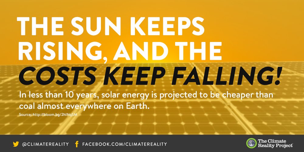 Things are looking sunny side up! Solar energy just keeps getting more and more affordable #PutSolarOnIt #ClimateHope