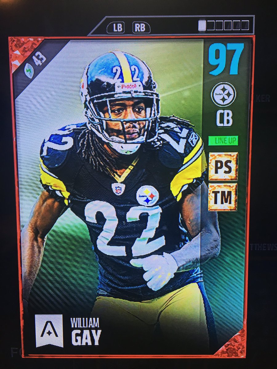 realbwilson_'s tweet photo. 97 #AwardWinners William Gay 

Fully Boosted Tier2 #PS #TM 

#ILoveMUT 

#MutWeekend 

@EASPORTS_MUT @MUTGuru https://t.co/dNO3oKfF7g