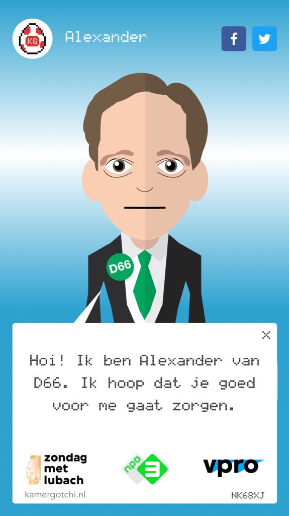 VanOverveldNL's tweet photo. Ik speel Kamergotchi en ik moet voor Alexander zorgen. #zml kamergotchi.nl https://t.co/qQpvQog5mt
