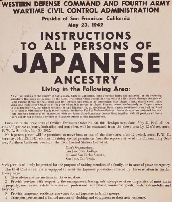 75 Years Ago Today President Roosevelt Signed Executive Order 9066 Leading To World War Ii 