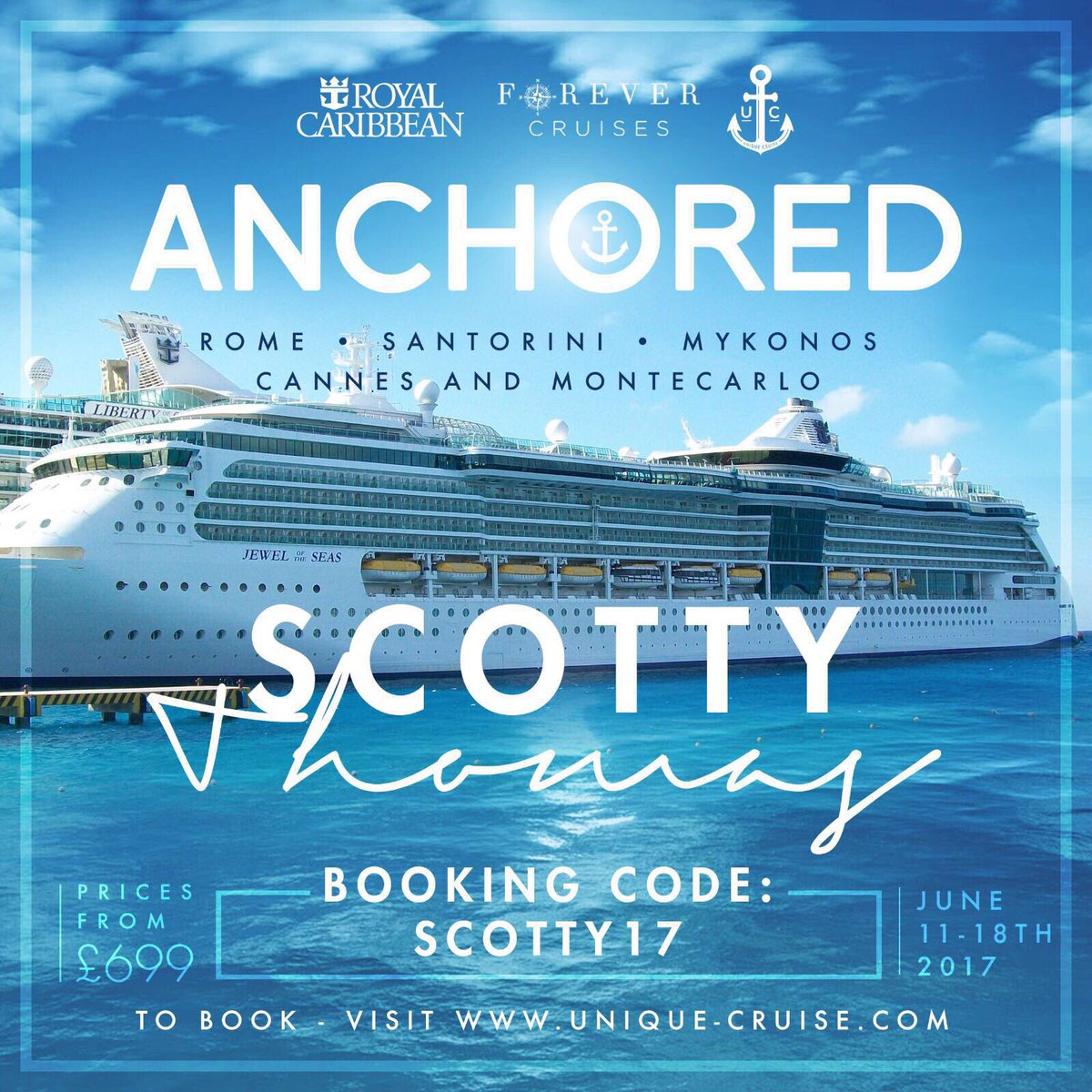 scottyspecial's tweet photo. If u haven't yet booked your cabin for the ultimate party cruise this summer then give your head a wobble! Code SCOTTY17 @unique_cruise 🛳☀️ https://t.co/wcPRBKpSU0
