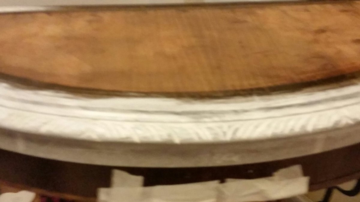 A recent half moon table I restored back to life,sold to a lovely new home.It is lovely to bring pieces of furniture back to life #cotswolds