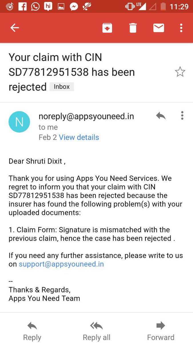 kunalka007's tweet image. Irresponsible approach  by insurance compny cin no SD77812951538 worst coustmer service #appsyouneed #fraud #oneplus_support #niacltweets