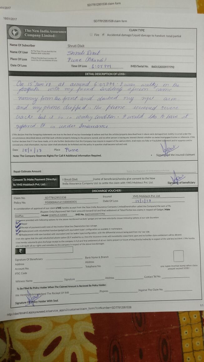 kunalka007's tweet image. Irresponsible approach  by insurance compny cin no SD77812951538 worst coustmer service #appsyouneed #fraud #oneplus_support #niacltweets