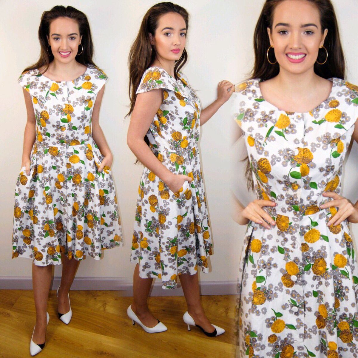 RusticRunway's tweet image. Original 1950s Spring Dress 🌼 Side poachers &amp;amp; covered buttons, Size 8/10 £35 💕🛍 #keepitstylish #love #vintage