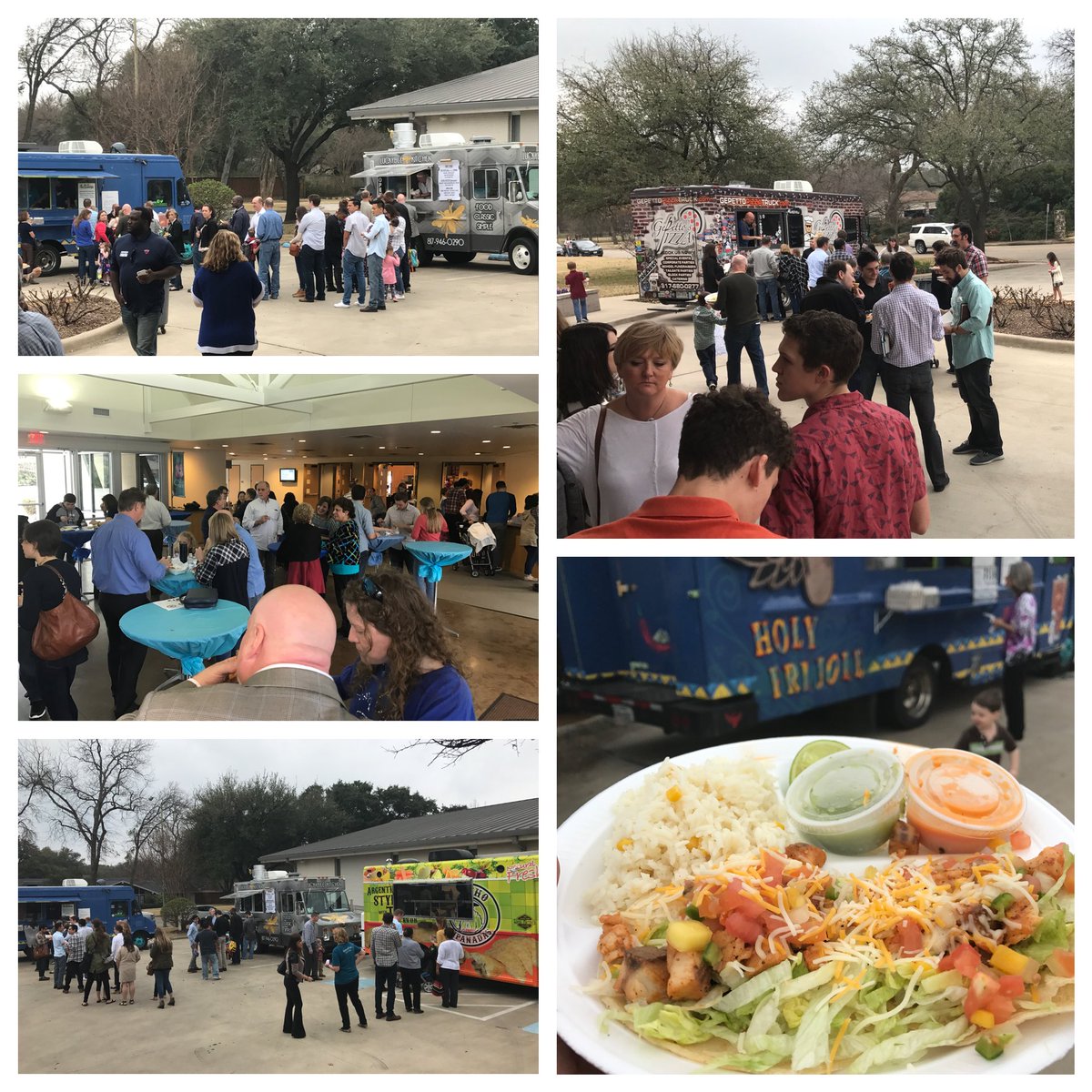 Trucks serving 500+ <a href="/gracebibletx/">Grace Bible Church</a>     in Dallas.  <a href="/Gepettopizza/">Gepetto Pizzas</a> <a href="/gauchoempanadas/">Gaucho Empanadas</a> <a href="/Luckybeekitchen/">Luckybee Kitchen</a> @EasySliderTruck <a href="/SantoFrijol/">Santo Frijol</a>  #church