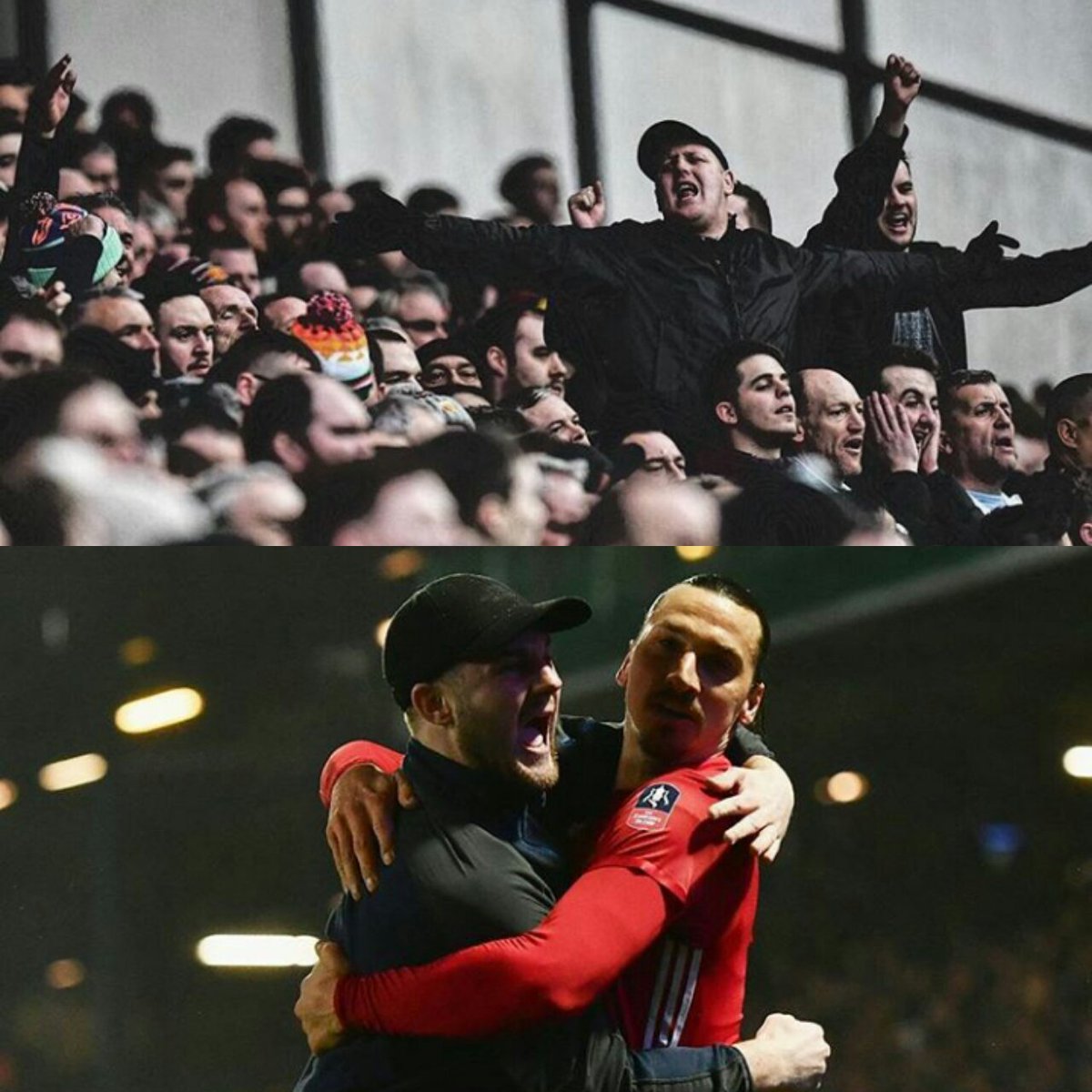 heytimoth's tweet photo. Amazing away fans!! Glory Glory Manchester United 🔴🔴🔥 @ManUtd @Ibra_official #FACup #Blamun https://t.co/u4tD4DEwi0