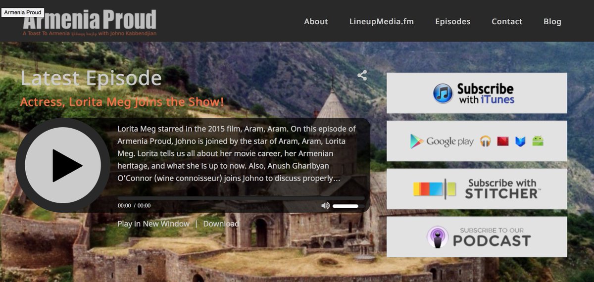 <a href="/AramAramFilm/">AramAramFilm</a> on the amazing podcast <a href="/armeniaproud/">Armenia Proud</a>  - featuring #AramAram Actress Lorita Meg -check it out here: 
armeniaproud.com/2017/02/17/act…