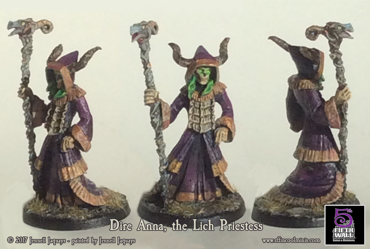 5thWallMinis's tweet photo. Jennell Jaquays shares her first painted version of Dire Anna, the Lich Priestess. She can be found on the https://t.co/eriy9BoSPE web page. https://t.co/WrZWCByH5L