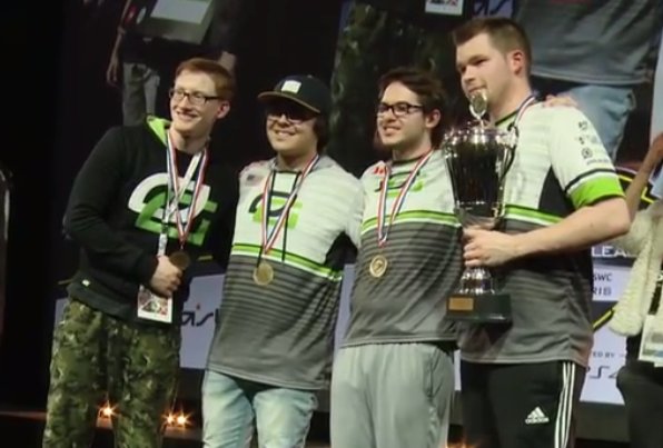 TurtleBeach's tweet photo. Well played @FaZeClan and congratulations to your undefeated #ESWC 2017 champions @OpTicGaming #TeamTB #WeAreElite #GreenWall #FazeUp https://t.co/U6URJQuZsP