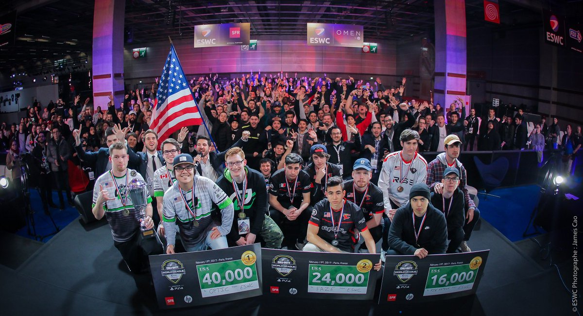 eswc_en's tweet photo. Congratulation to the ESWC Champions @OpTicGaming !

🏆 @OpTic_Crimsix 
🏆 @OpTic_Scumper 
🏆 @OpTic_FormaL 
🏆 @OpTic_DKarma https://t.co/XBshNyMp3z