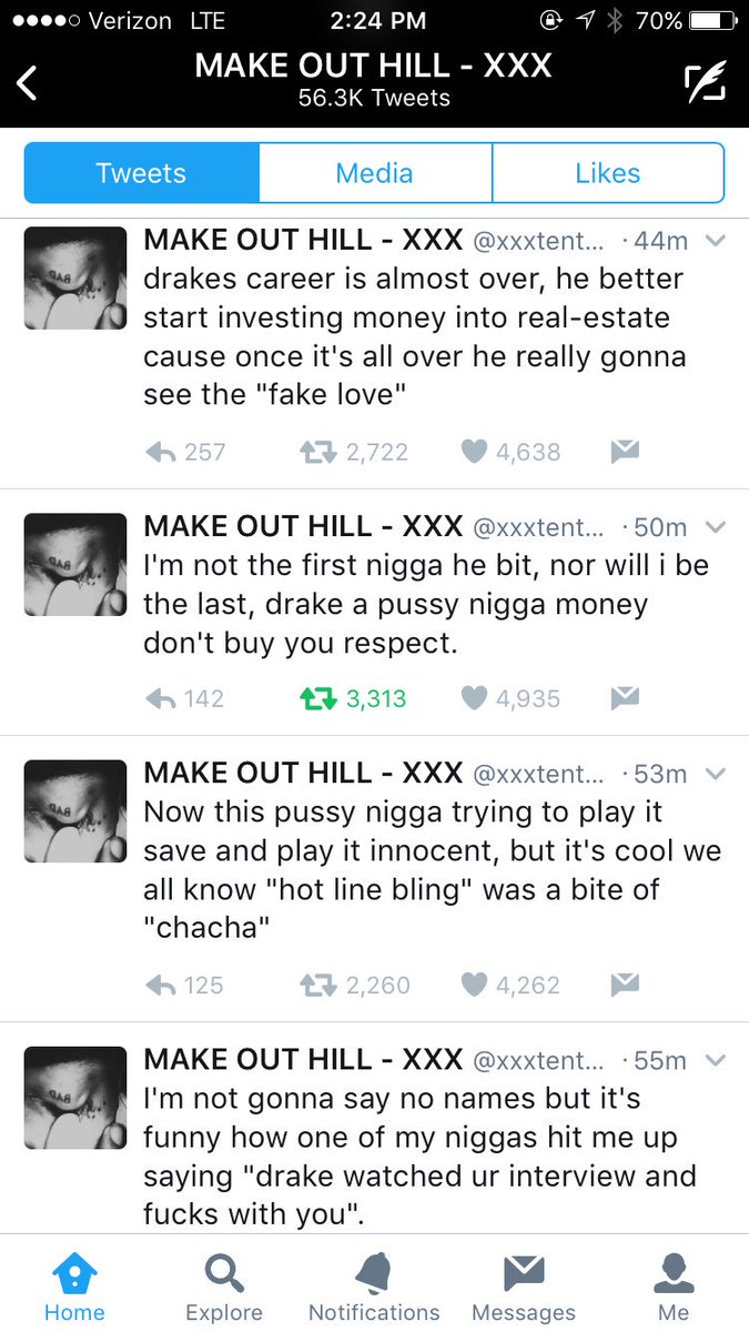 FreshlySqueezd's tweet photo. Safe to say Xxxtentacion is NOT fucking with Drake https://t.co/YFAWhqCUEV
