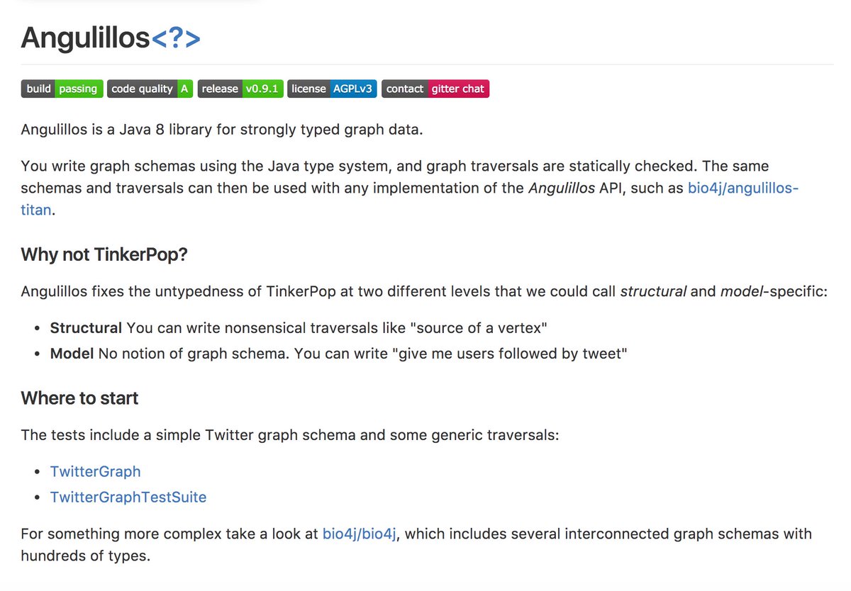 bio4j's tweet photo. Angulillos API: a Java 8 library for strongly typed graph data developed by @Era7bioinfo team. #opensource
https://t.co/rlq2CX7OaS https://t.co/EI7boZySBr