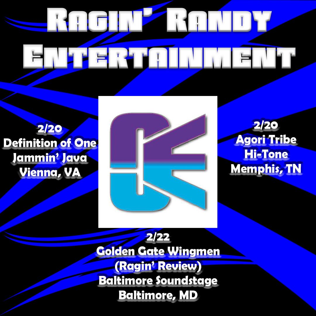 RaginRandyEnt's tweet image. This week in @RaginRandyEnt! @AgoriTribe @TheAlmightyDef  @SkydyedMusic #GNomeProject #GoldenGateWingmen #livemusic #RRE #RaginRandyEnt