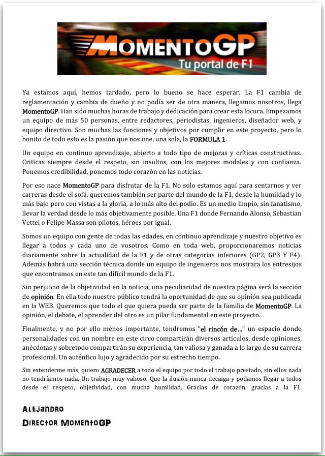 MomentoGP's tweet photo. NUEVO PROYECTO

NUEVAS ILUSIONES 

NACE @MomentoGP 
https://t.co/KxbAxce0Lx 
https://t.co/eI92htlzEj

GRACIAS por compartir. https://t.co/J6CKjYliC4