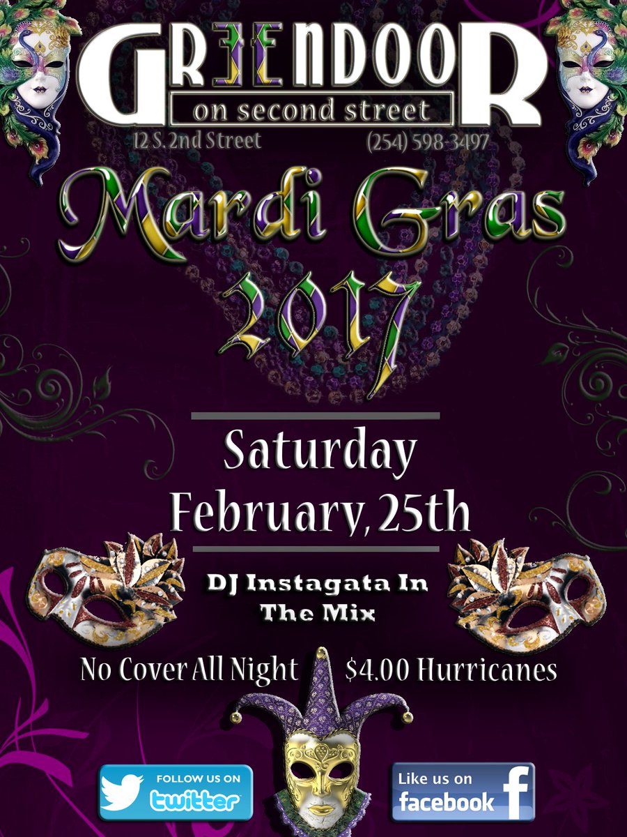 GreenDoorTX's tweet photo. Join us this Saturday for our #MardiGras Party! https://t.co/bMFDHceiVP