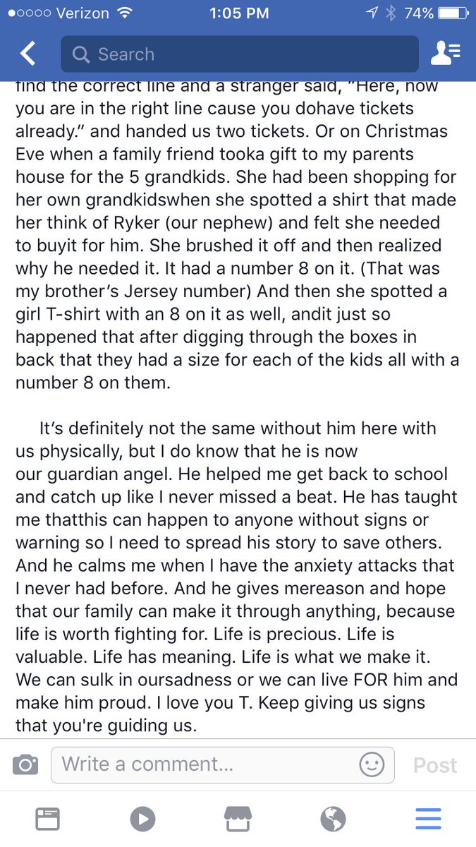 mccann1234's tweet photo. What I wish everyone understood about suicide. This is my cousin's son. Imagine your sister writing this about you. #choosetostay https://t.co/qEXHZVdJSz