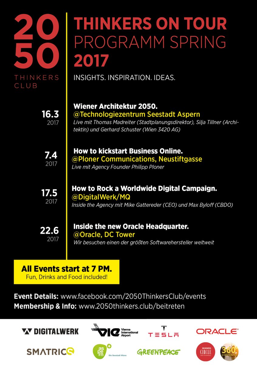 2050TC's tweet photo. 2050 Thinkers on Tour 2017 #Vienna #Events #startup #Innovation #ideas #future #Oracle #SmartCity #DigitalMarketing https://t.co/BWFp9YadNQ https://t.co/WLoniTfZp1