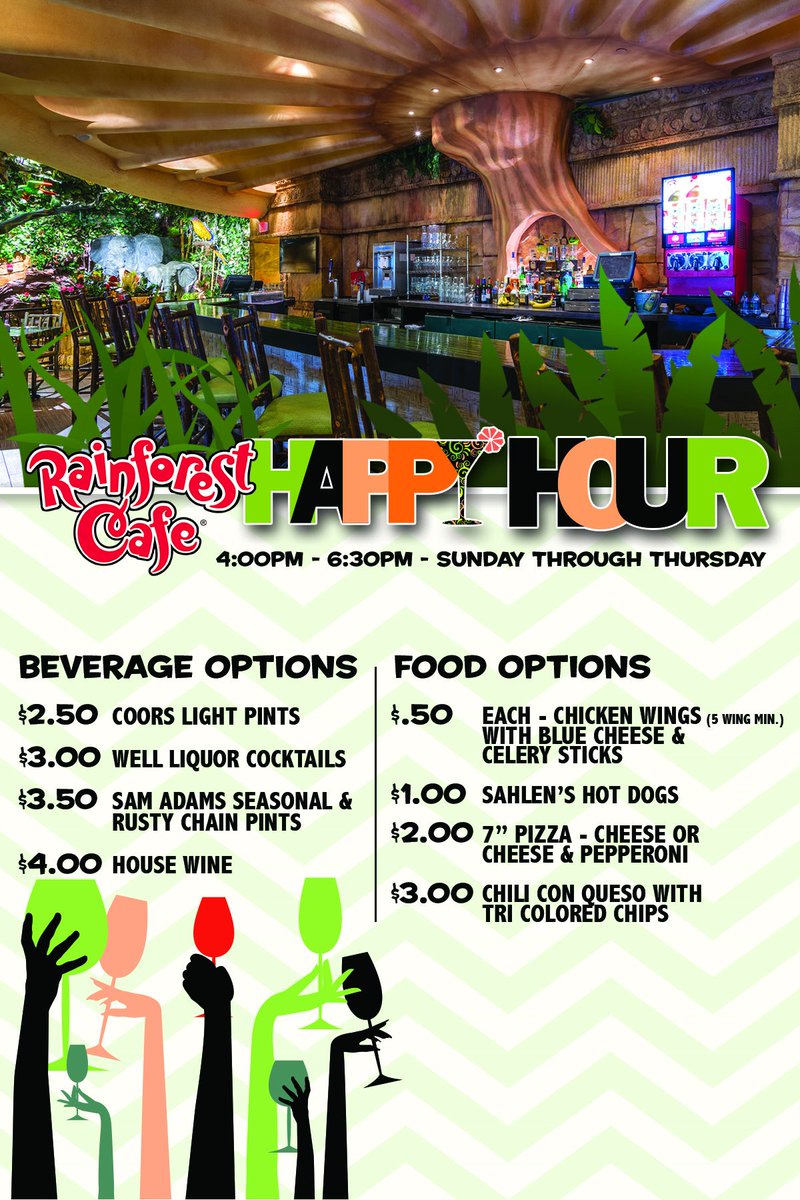 Happy Hour is offered Sunday-Thursday from 4:00pm-6:30pm!