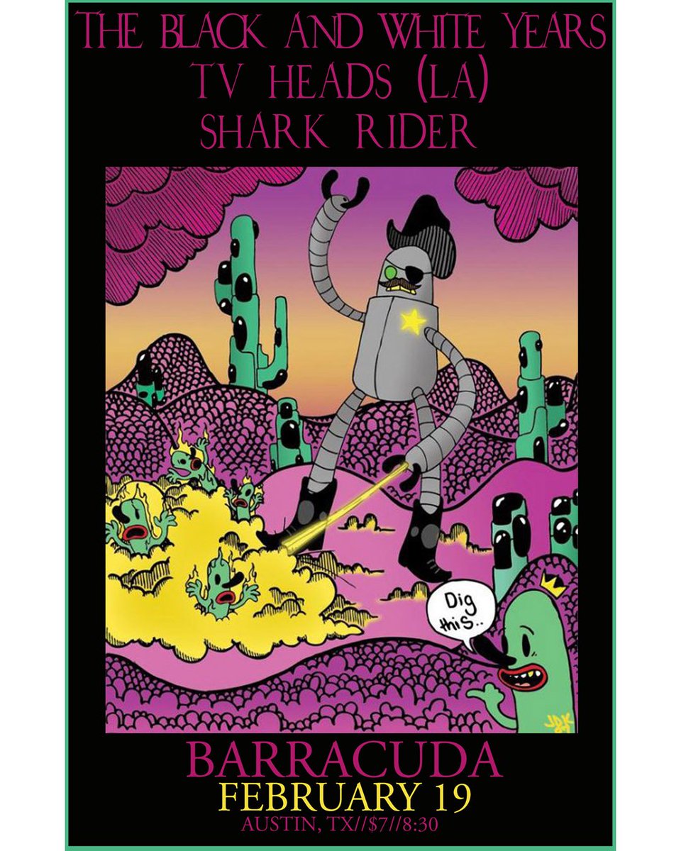 Tonight Sunday 2/19: <a href="/TVHeadsMusic/">TV Heads</a> (#LosAngeles), <a href="/SharkRiderMusic/">Shark Rider</a>, <a href="/blackwhiteyears/">BlackandWhiteYears</a>
FB Event: bit.ly/tvheadsmusic
