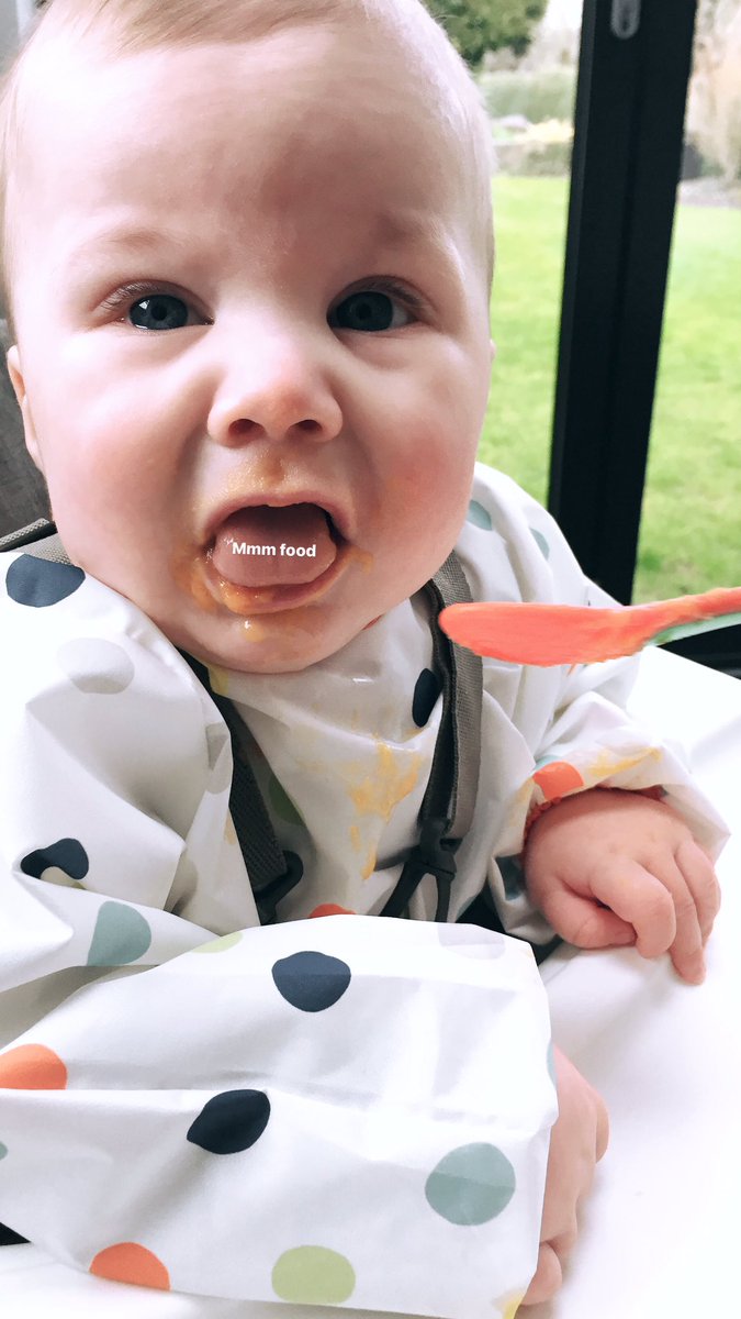 keepitrealdaddy's tweet photo. Big day today... Edwards first taste of real mushed up food... a carrot 🥕 https://t.co/BVPHNSILAw