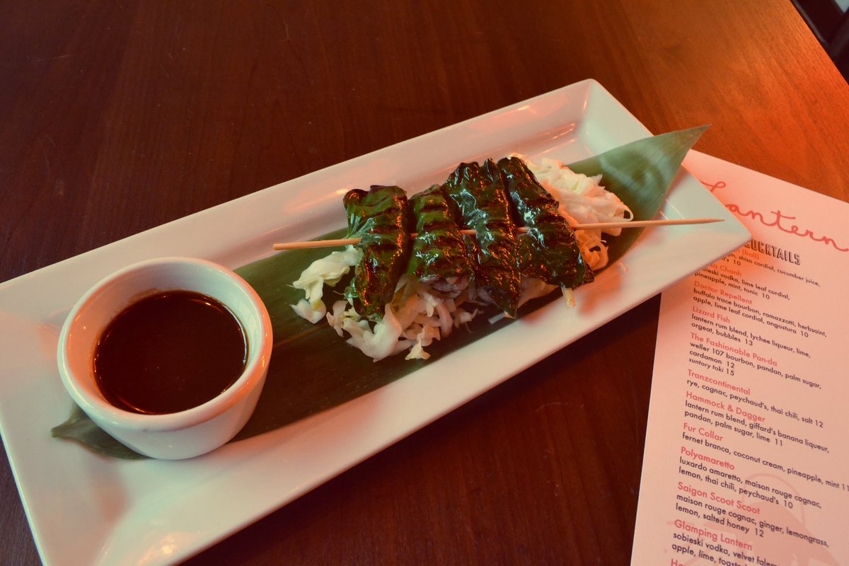 lanternpdx's tweet photo. Bo La Lot - steak stuffed la lot leaves with fermented bean dipping sauce 🍃 https://t.co/ohenSuM0uQ