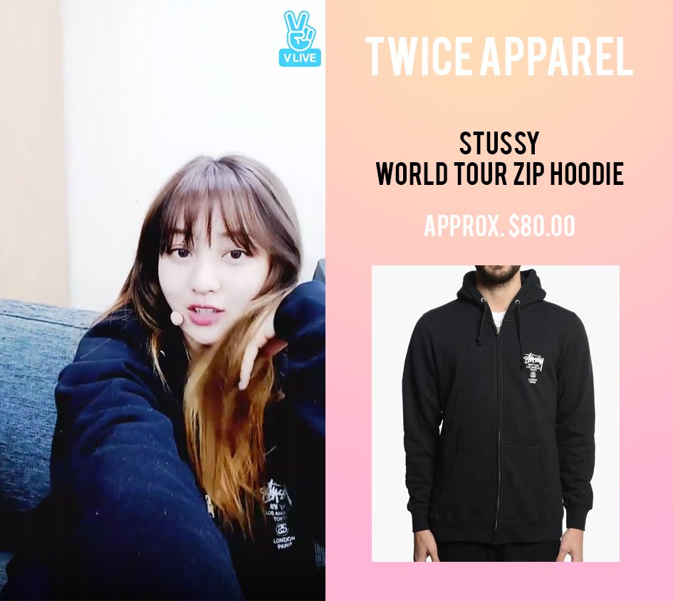 Twice Apparel Jihyo Stussy World Tour Zip Hoodie Approx 80 00 Jihyo Twice 지효 트와이스 Twice Apparel Jihyo Stussy World Tour Zip Hoodie Approx 80 00 Jihyo Twice 지효 트와이스