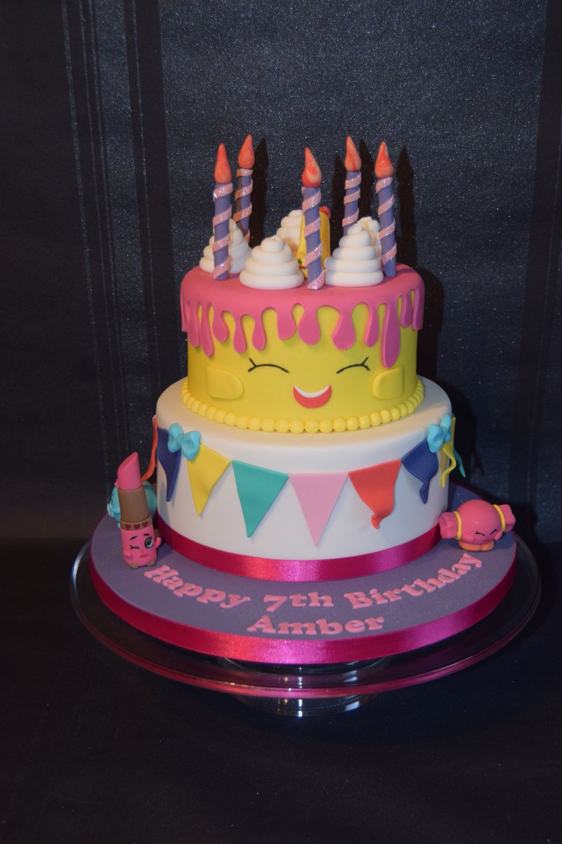 The_Merry_Baker's tweet photo. 2 tier #Shopkins #cake with #MandyCandy, #LippyLips and #Bubbles. #TheMerryBaker #Glasgow #Scotland https://t.co/hJUy1LOcum