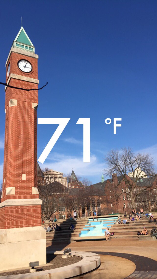 ThisJustIn1818's tweet photo. Tons of students are lounging on the clock tower steps on this abnormally warm February day. #visitSLU https://t.co/Rl9ZkKtNzc