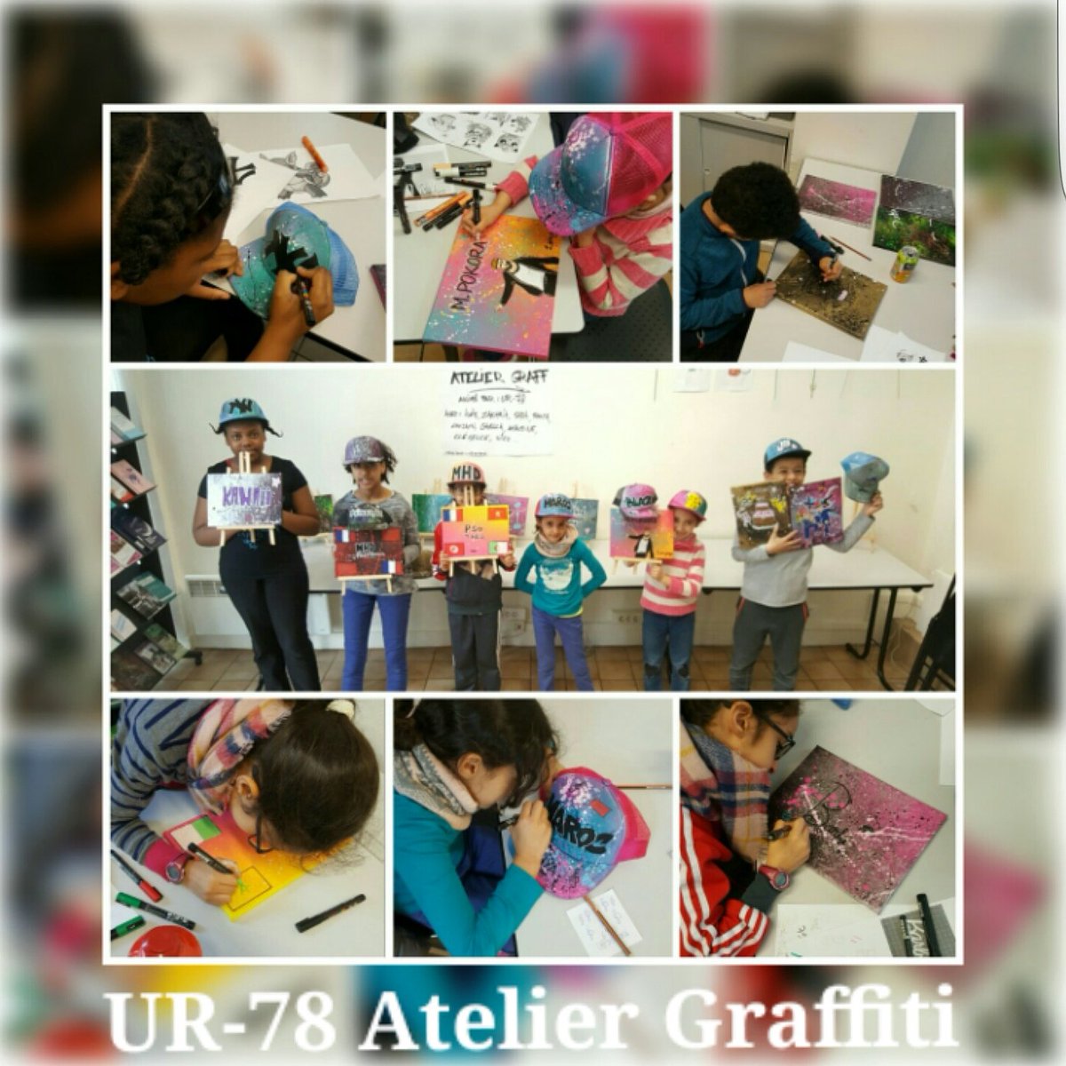 UR78_GRAFFITI's tweet photo. UR-78 Atelier graffiti avec les enfants  Mairie de Paris
#ur78 #decograffiti #graffiti #streetart #casquettegraffiti #graffinkmaker #spray https://t.co/tvGJSs1DKy
