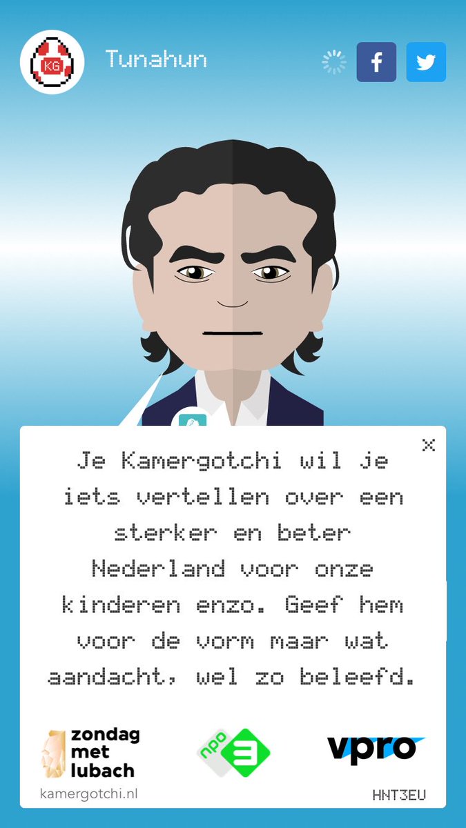 LoesKroezen's tweet photo. Ik speel Kamergotchi en ik moet voor Tunahun zorgen. #zml kamergotchi.nl https://t.co/mQ2ePgkrKv