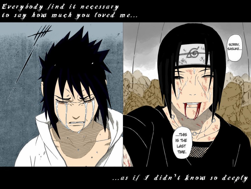 merydelena91's tweet photo. Non importa cosa deciderai di fare d'ora in poi...io ti vorrò bene per sempre.
#NARUTO #narutoshippuden #manga #sasukeuchiha #itachiuchiha https://t.co/VRCSV7Qvm1