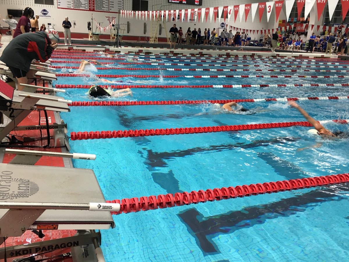 WPISwimDive's tweet photo. And we're off! The first event is underway. The Women's 1650 Free will compete first then the Men's! #NEWMACSD https://t.co/rxCLnEdMrF