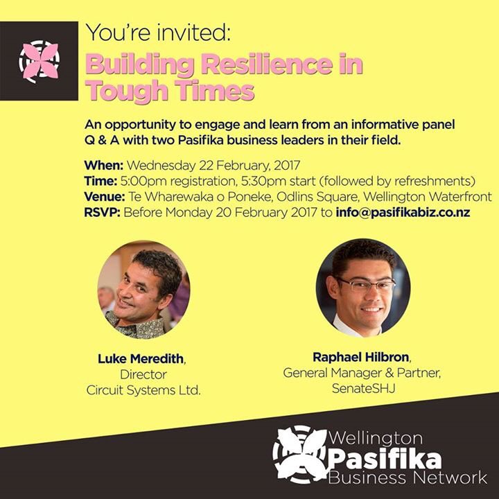 pasifikabiz's tweet photo. On Wednesday night we have our first networking workshop of the year; Building Resilience in Tough Times. 

Be there, or be square! 👍🏽 https://t.co/zyr30SC1Wk