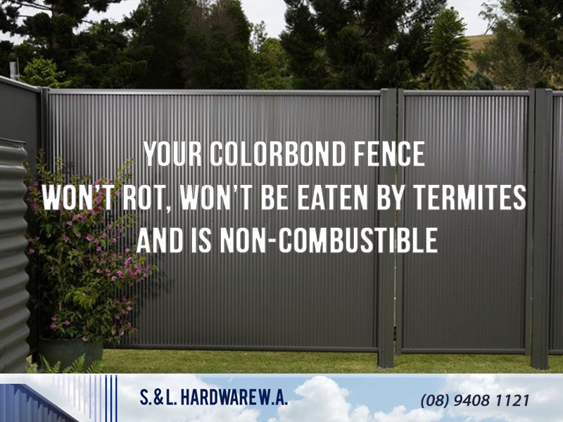 slhardware's tweet photo. #Colorbond fence won't rot, won't be eaten by termites and it's non-combustible. It's the king of fences. #Ordernow: https://t.co/XdJmv9cstO https://t.co/XJXo3WRF8E