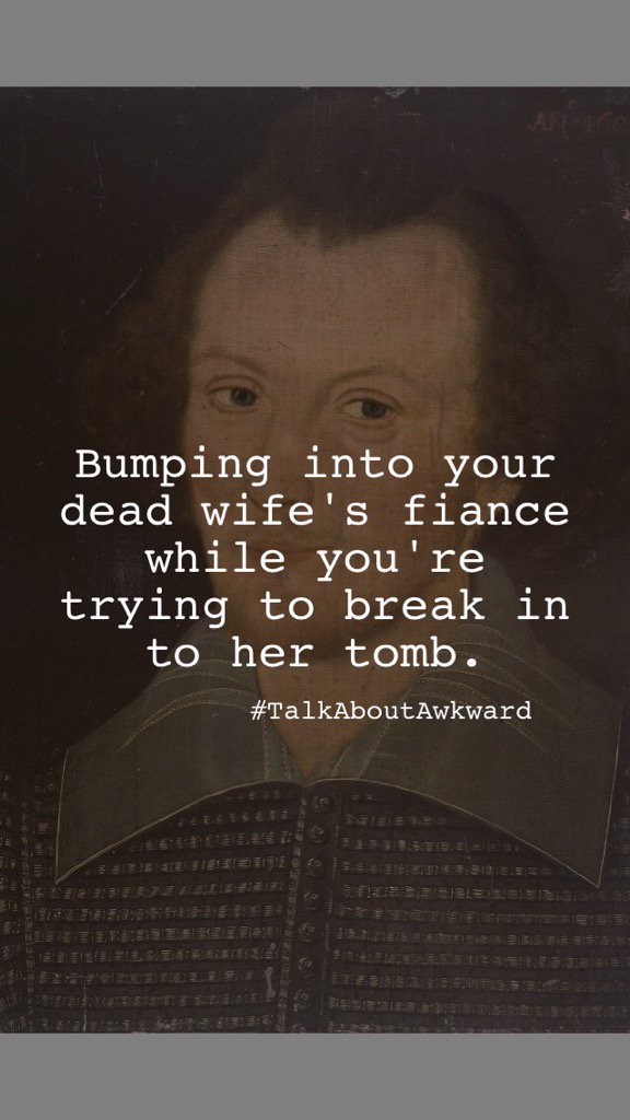 bardfilm's tweet photo. Bumping into your dead wife's fiance while you're trying to break in to her tomb. #TalkAboutAwkward https://t.co/nd9MHLTV5X