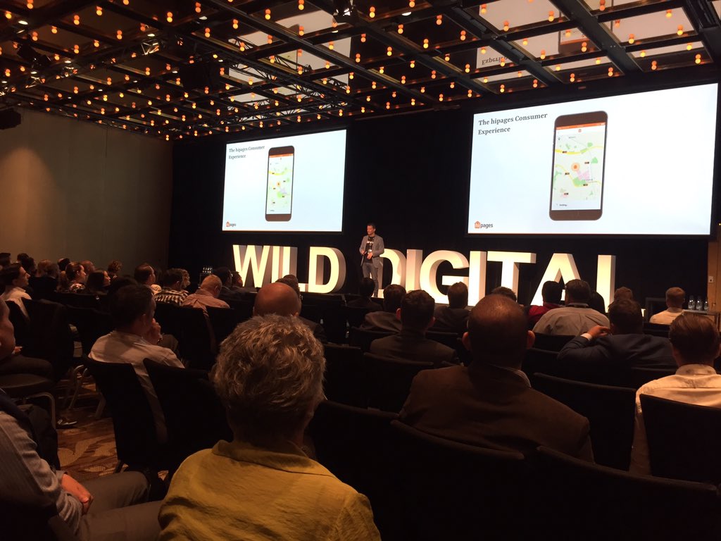 digitdave's tweet photo. Tradesmen &amp; women are increasingly online, using @hipages app. CEO David Vitek here at #wilddigital Sydney https://t.co/wb7jGuDGzh