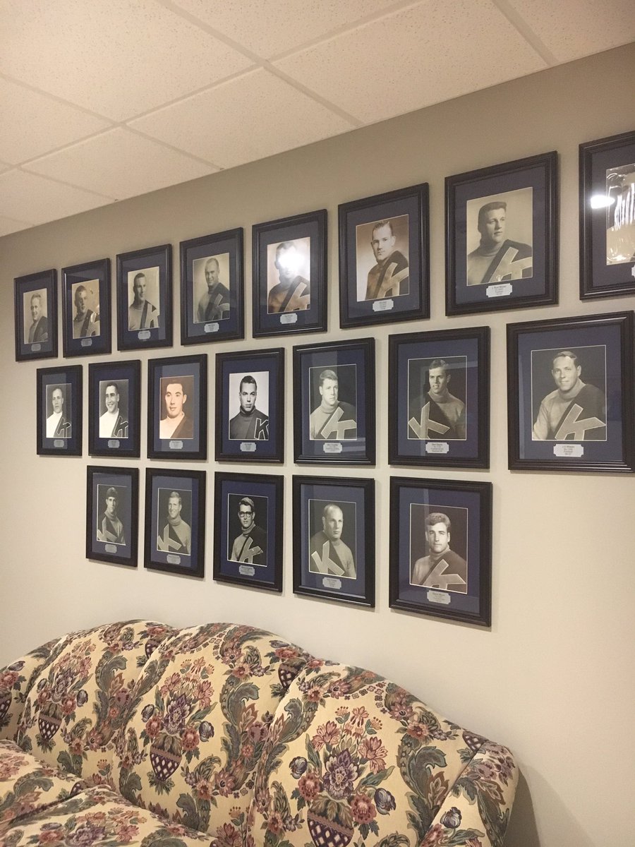 KansasSigmaNu's tweet photo. New addition to our renovated first floor - 14 out of 20 are KU football players that were Sigma Nu's in the 50's and 60's! @KU_Football #Nu https://t.co/VWS6TAMltp