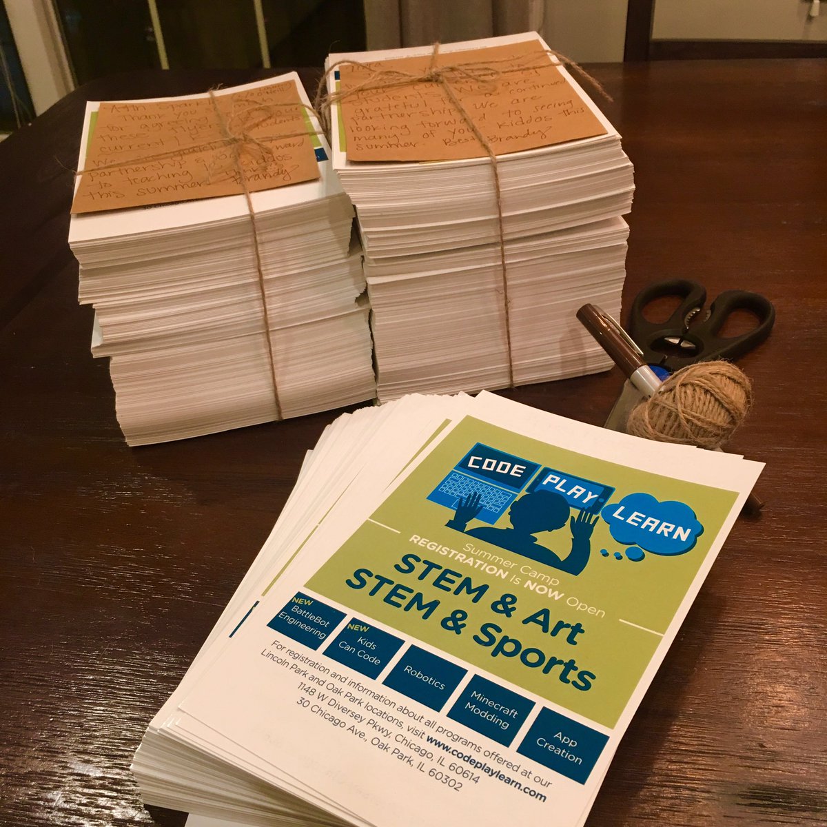 CodePlayLearnLP's tweet image. It's that time again- summer camp flyer distribution. Inbox us how many to drop off at your school! @ChiPubSchools #chicagosummer #edtech
