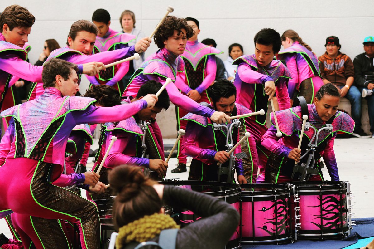 mattmalabonga's tweet photo. @rccdrums took some shots/video at #WGI Pasadena, y'all look/sound great! Quads playing with the basses #indoor #wgi2017 #drumline https://t.co/5umjFDdtF8
