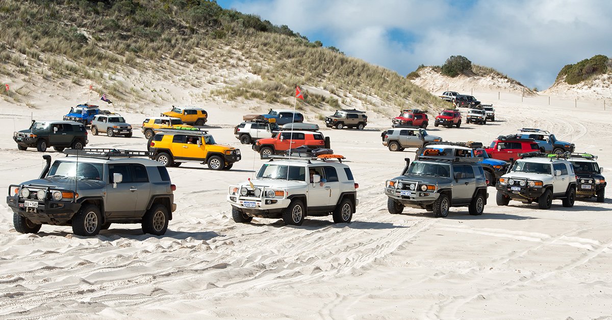 #ICYMI 30 FJ Cruisers descended on the Yeagarup Dunes for the bi-annual National FJ Cruiser Summit. 4x4australia.com.au/explore/wa/170…