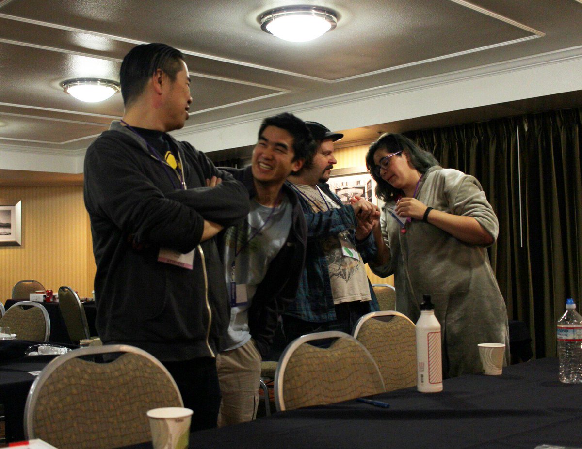 DiscordJack's tweet photo. Trying to get the president and the bomber to fall in love in this super bonkers, mostly-gray-team game of Two Rooms & A Boom. #BlitzCon2017 https://t.co/HldfyMsF9U