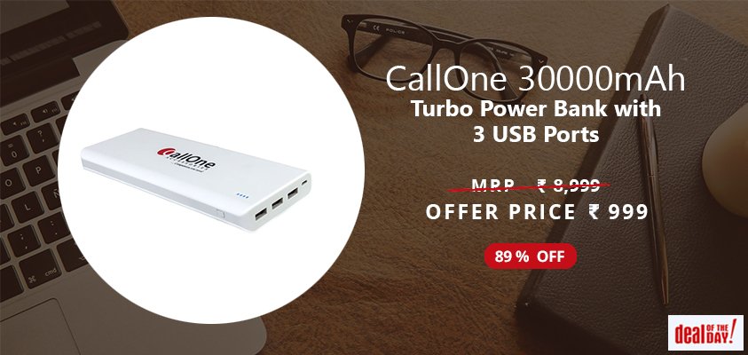AvenuesAILtd's tweet photo. A safe warehouse for all your data! Buy the #CallOne 30000mAh Turbo #PowerBank from #Infibeam here: https://t.co/cZ9j5HfxZK #DealOfTheDay https://t.co/JbUzEdHjv5